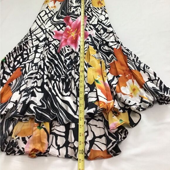 Mary L Couture Floral Silk Slip Dress Flowy Maxi Style Good Condition Size 2 - Picture 13 of 14
